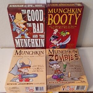 Munchkin Card Game Lot - The Good, The Bad, Munchkin Booty, Munchkin Zombies
